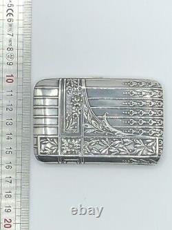 Solid Silver and Vermeil Cigarette Case Germany 1900 Art Nouveau