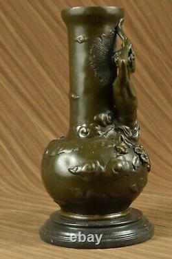 Style Art Nouveau Louis Auguste Moreau Vintage Reproduction Bronze Vase Nr