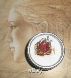 Sublime Ring Art Nouveau Old Couture Vintage Gold Ruby ​​silver