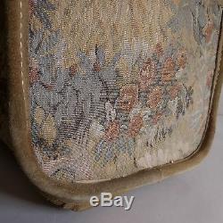 Suitcase Leather Tapestry Style Art Nouveau Vintage Travel Belle Époque Pn France