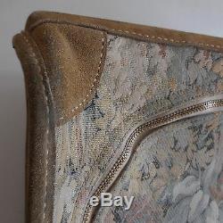 Suitcase Leather Tapestry Style Art Nouveau Vintage Travel Belle Époque Pn France