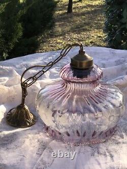 Suspension Lamp Vintage Glass Globe Art Nouveau