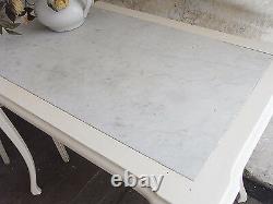 Table + 2 Antique Wooden And Marble Sleeves Art Nouveau 1900 Vintage XX