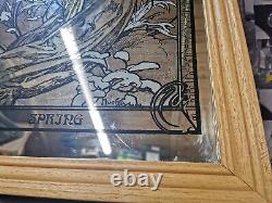Translate this title in English: Grand Vintage Alphonse Mucha Spring Mirror Art Nouveau 38 X 85 CM