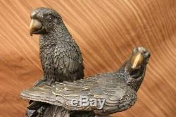 Unique Vintage Bronze Sculpture Parrot Antique Quality Art Deco Artwork