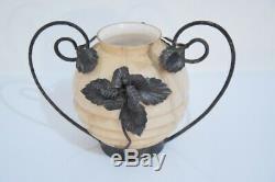 Vase And Wrought Iron Years 30/40 Art Deco Vintage