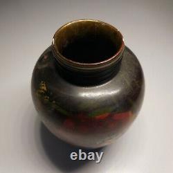 Vase Pottery Container Ceramic Porcelain Made Handmade Vintage Art Nouveau N6629