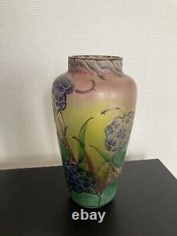 Vase Signed Gauthier Vintage As Gallé Moonville Art Nouveau