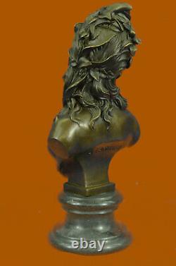Victorian Maiden Bust Female Statue Style Art Nouveau Vintage Bronze Sale