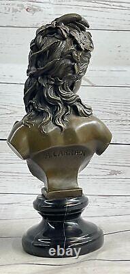 Victorian Maiden Female Bust Statue Vintage Art Nouveau Style Bronze Item