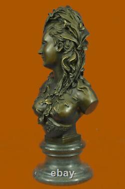 Victorien Maiden Bust Female Statue Style Art New Vintage Bronze Sale