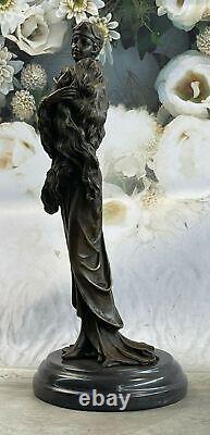 Vintage 1920s French Art Deco Nouveau Bronze Female Dancer Statue