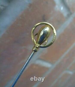 Vintage 9ct Gold Plated Art Nouveau Hatpin Height / M 1909 Chester by Charles Horner
