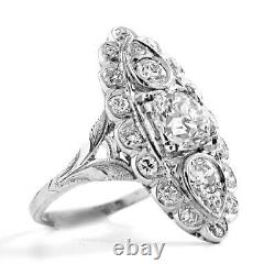Vintage 9kt Gold White Diamond Ring 3.1 Carats Art Deco Wedding Rings D/vvs1