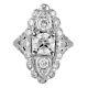 Vintage 9kt White Gold Diamond Ring 3.1 Carat Art Deco Wedding Rings D / Vvs1