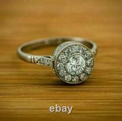 Vintage & Ancient Art Deco Engagement Ring 14k Gold White Fn 925 1.89 Ct Diamond