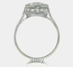 Vintage & Ancient Art Deco Engagement Ring 14k Gold White Fn 925 1.89 Ct Diamond