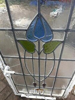 Vintage Antique Art New Stained Glass Cristal Windows 36.5x20 Pair (2)