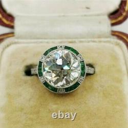 Vintage Art Deco Engagement Wedding Ancient 14k Gold Ring Fn 2ct Diamond