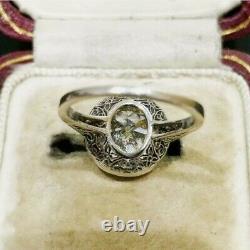 Vintage Art Deco Engagement Wedding Ancient 14k Gold Ring Fn 2ct Diamond