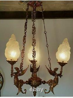 Vintage Art Deco New Mermaid Suspended Ceiling Light Lustre Lamp