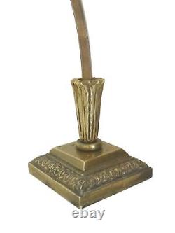 Vintage Art Deco Nouveau Bronze Minimalist Free-form Floral Torchère Lamp