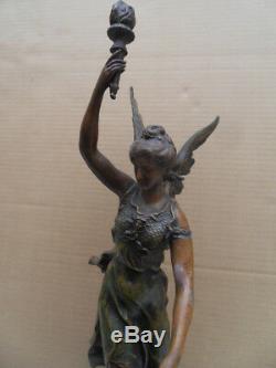 Vintage Art Deco Statue Or New! The Glory At Work Signed Charles Vely