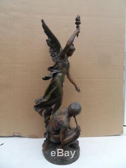 Vintage Art Deco Statue Or New! The Glory Of Labor Signed Charles Vely