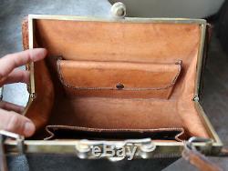 Vintage Art Deco Style Leather Handbag