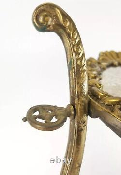 Vintage Art New Brass Angelot Fashion Mirror Vanity Sea Shell Top Stand