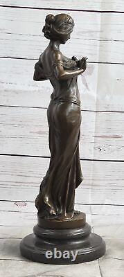 Vintage Art New Bronze Signed Pittaluga Nymph Goddess Statue Sculpture Gift