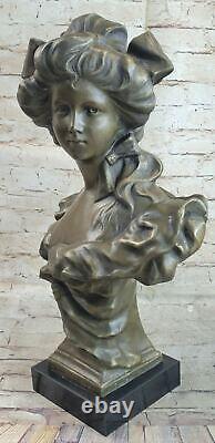 Vintage Art New Daughter Bronze Bust Pattern Floral On Signed Collector Edition