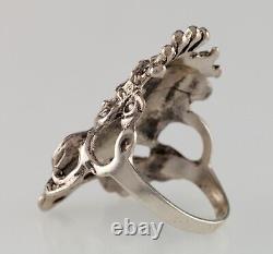 Vintage Art New Princess Withaccenting Marcassite Silver Ring Size 5