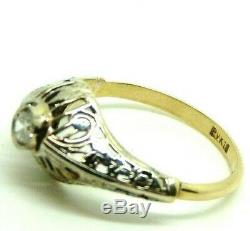 Vintage Art Nouveau Antique Ring Ans'10 Liberty 18kt Gold Diamond 0.24 Ct