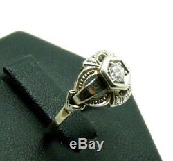 Vintage Art Nouveau Antique Ring Ans'10 Liberty Solid Gold 18kt Diamonds