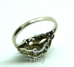 Vintage Art Nouveau Antique Ring Ans'10 Liberty Solid Gold 18kt Diamonds