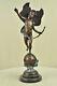 Vintage Art Nouveau Bronze Bronze Angelot Cupid Statue 24 Sculpture