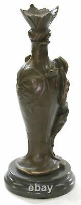 Vintage Art Nouveau Bronze Signed Cheret Nymph Goddess Statue Sculpture Sale