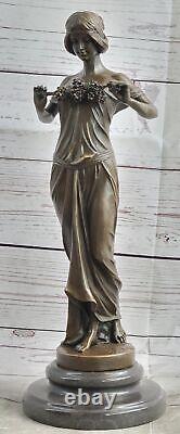Vintage Art Nouveau Bronze Signed Pittaluga Nymph Goddess Statue Sculpture Gift