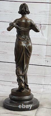 Vintage Art Nouveau Bronze Signed Pittaluga Nymph Goddess Statue Sculpture Gift