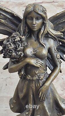 Vintage Art Nouveau Cast Bronze Fairy Statue Magical Mystical 10 Old Rare