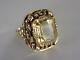 Vintage Art Nouveau Citrine Gemstone Ring 585er Gold Floral 20. Jhd