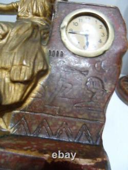 Vintage Art Nouveau Clock Uhr Clock Clock Chimney Vase The Egyptian Bercé