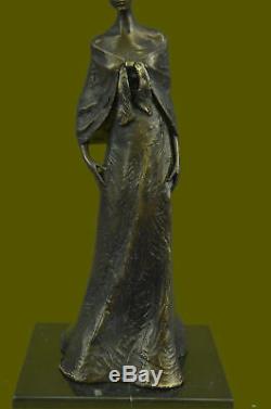 Vintage Art Nouveau French Victorian Woman Bronze Sculpture Statue Parlor Home