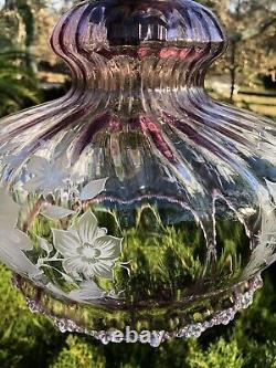 Vintage Art Nouveau Glass Globe Suspension Lamp