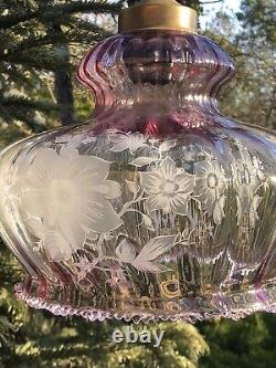 Vintage Art Nouveau Glass Globe Suspension Lamp