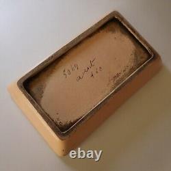 Vintage Art Nouveau Handmade Ceramic Pocket Servant Container N8394