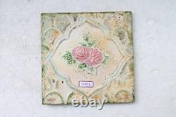Vintage Art Nouveau Majolica Rose Flower Design Architecture NH4416