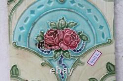 Vintage Art Nouveau Majolica Rose Flower Design Architecture NH4442