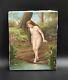 "vintage Art Nouveau Oil Painting Of Nude Woman"